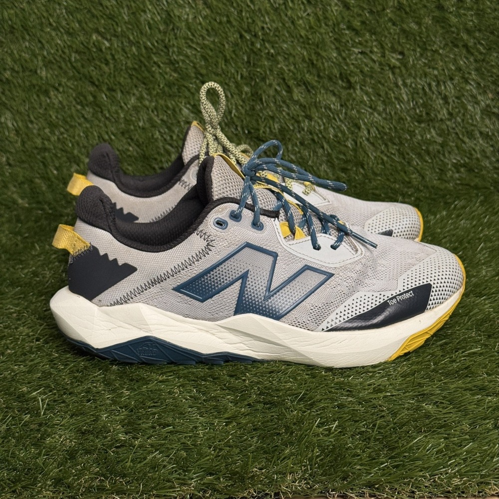 New Balance Shando Men Gray Blue Yellow Mesh Trail Running Sneakers Size 11